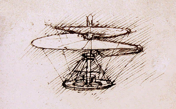 שרטוט דמוי מסוק ששרטט לאונרדו דה וינצ'י